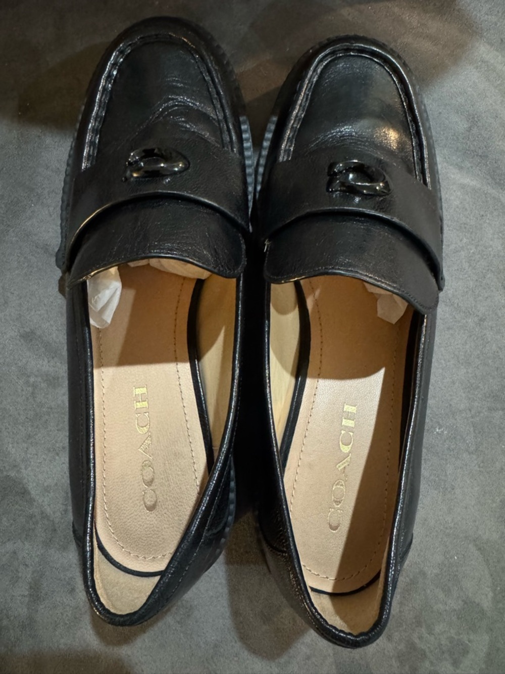 Coach Leah Platform Loafers Leather Women's with Signature 'C' - Picture 7 of 9